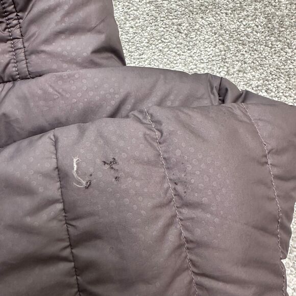 The North Face 550 Gotham 2.0 Down Puffer Jacket Girls Medium Purple Hoodie Fur - Picture 5 of 16